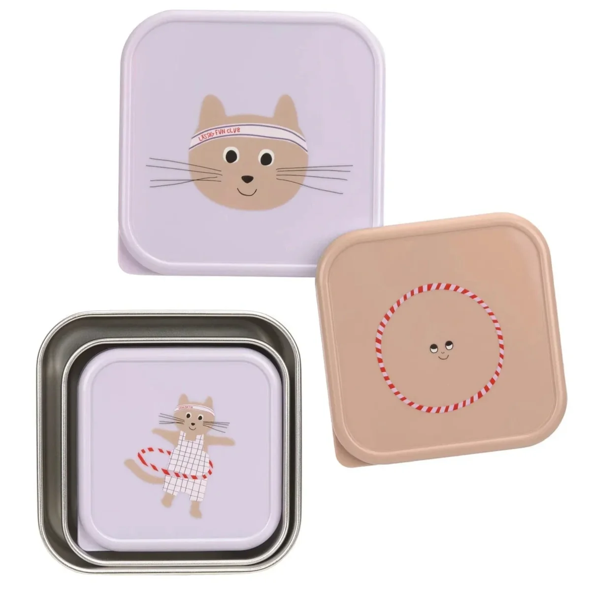 3 cajitas de acero para almuerzo · team cat - Imagen 4