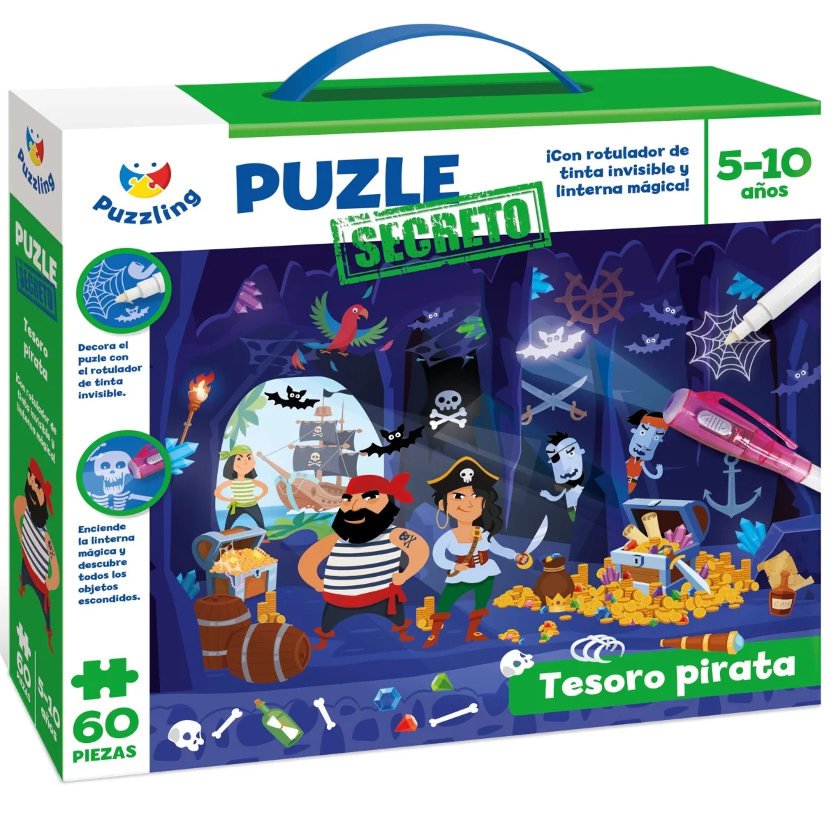 Puzzle secreto tesoro pirata: 60 piezas